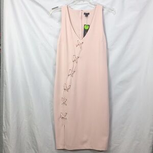 Bold Elements Women’s Pink Sepia Rose Asymmetrical Criss Cross Dress Size M NWT